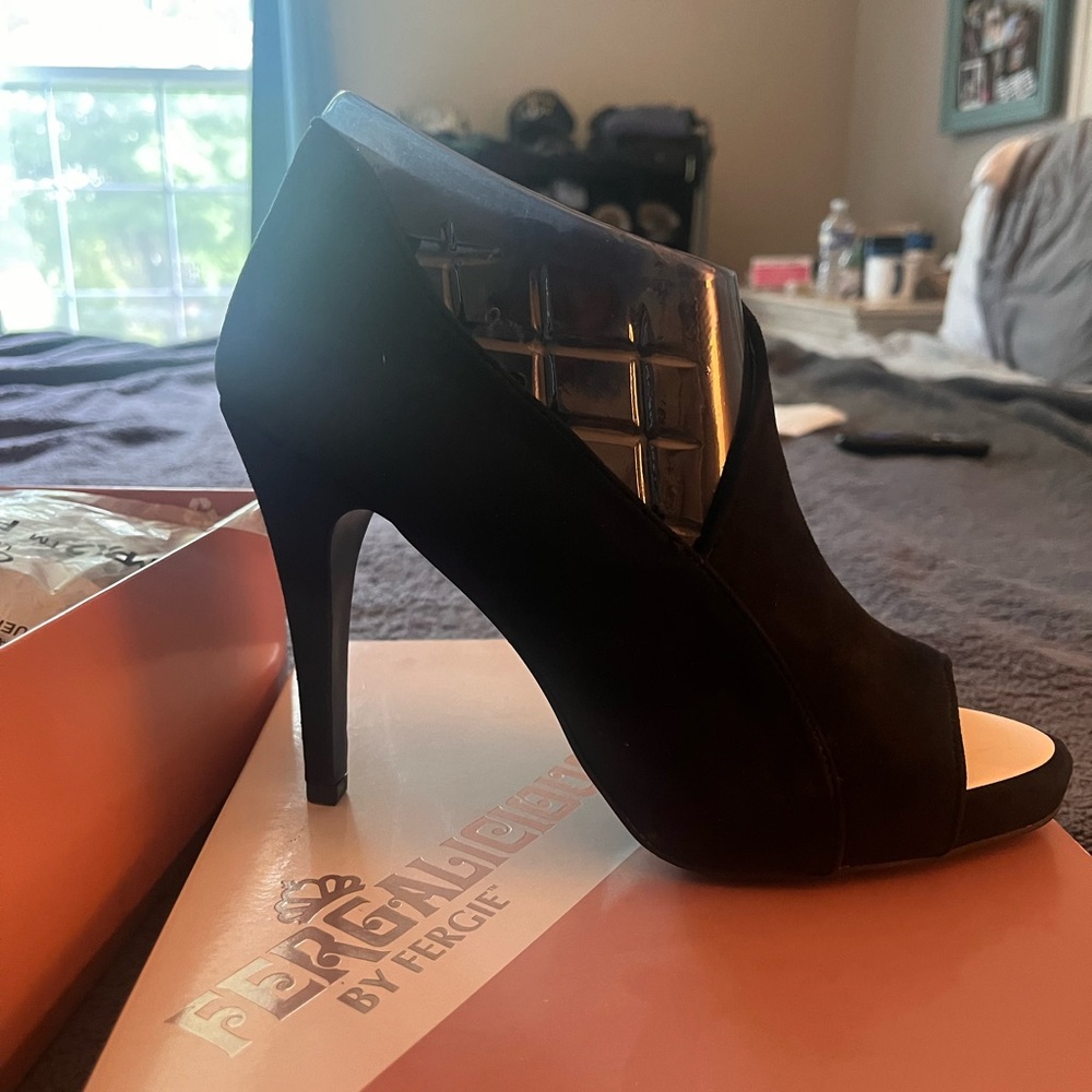 Fergalicious Black High Heel Booties. New
